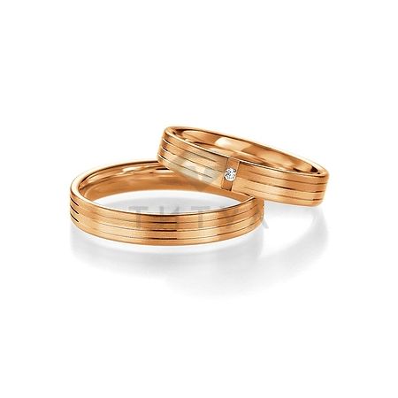 Т-27206 золотые парные обручальные кольца (ширина 4 мм.) (цена за пару)