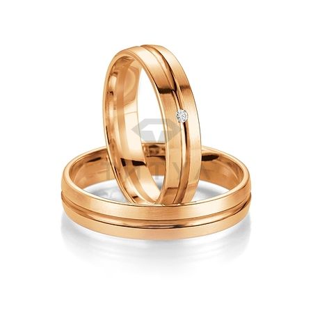 Т-26962 золотые парные обручальные кольца (ширина 4 мм.) (цена за пару)