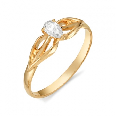 11771-100 золотое кольцо с одним бриллиантом