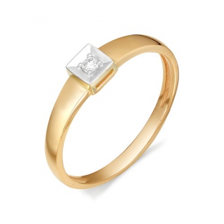 11793-100 золотое кольцо с одним бриллиантом
