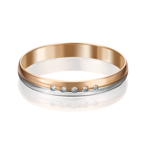 Ювелирный завод «Платина» Обручальное кольцо из комбинированного золота с бриллиантом
