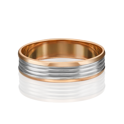 Ювелирный завод «Платина» Обручальное кольцо из комбинированного золота без камней