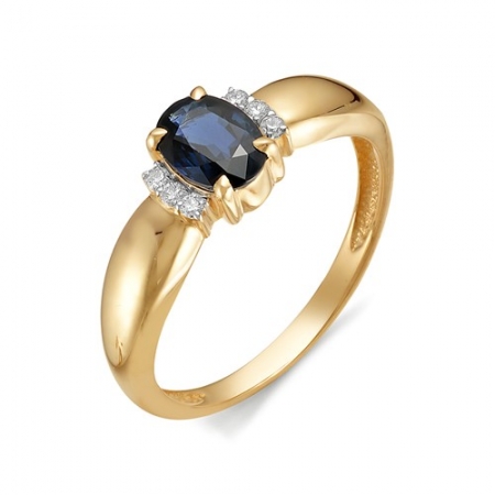 11853-102 золотое кольцо с сапфиром и бриллиантами