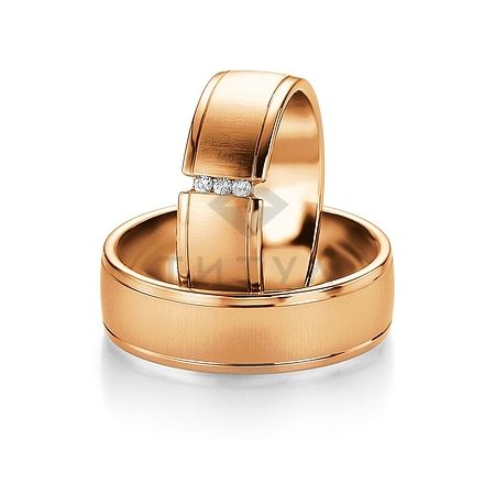 Т-28548 золотые парные обручальные кольца (ширина 7 мм.) (цена за пару)