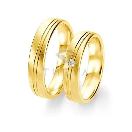 Т-28311 золотые парные обручальные кольца (ширина 5 мм.) (цена за пару)