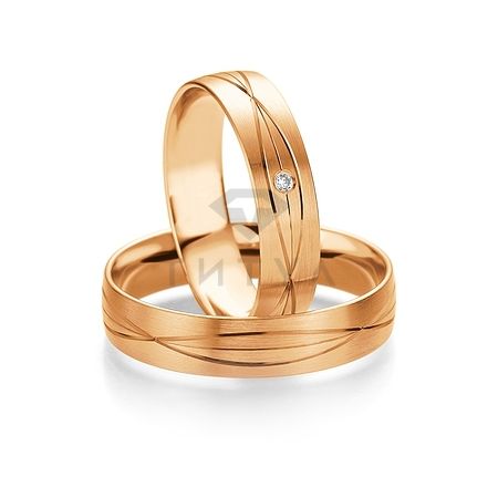 Т-27384 золотые парные обручальные кольца (ширина 5 мм.) (цена за пару)