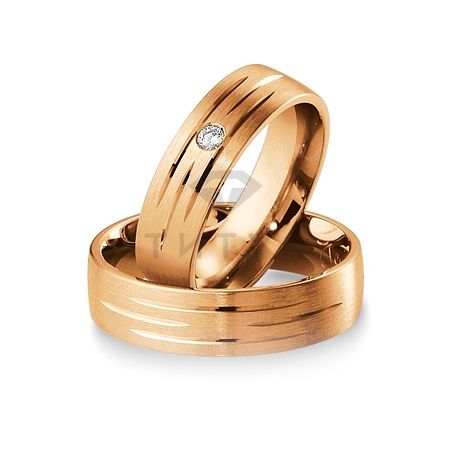Т-28189 золотые парные обручальные кольца (ширина 6 мм.) (цена за пару)