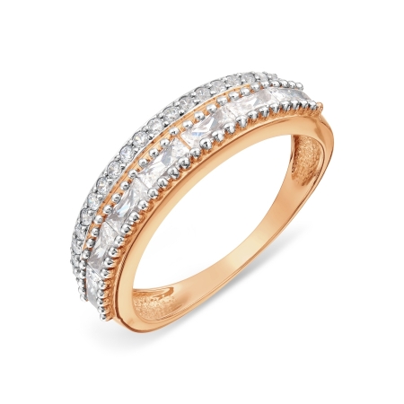 Золотое кольцо с Swarovski Zirconia и фианитами