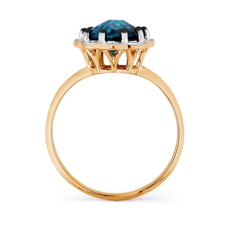 Т141016410 золотое кольцо с топазом, бриллиантами