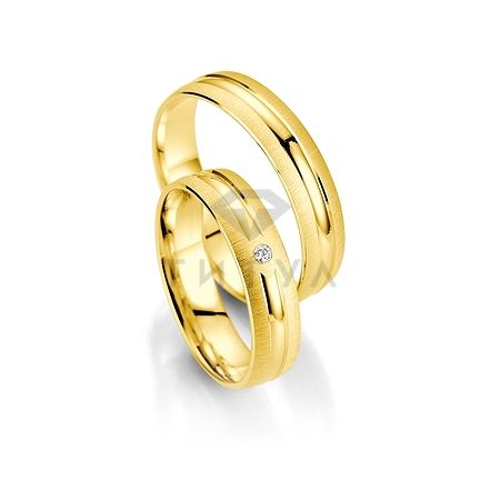Т-27137 золотые парные обручальные кольца (ширина 5 мм.) (цена за пару)