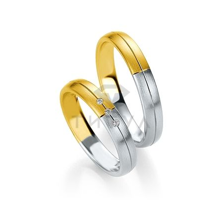 Т-27983 золотые парные обручальные кольца (ширина 4 мм.) (цена за пару)