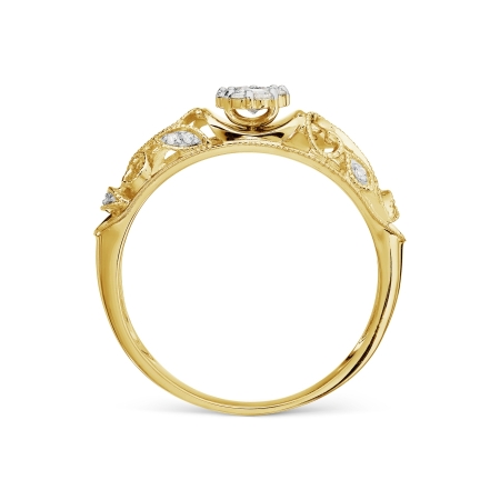 Т931017745 кольцо из желтого золота с бриллиантами