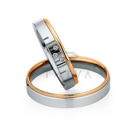 Т-27307 золотые парные обручальные кольца (ширина 4 мм.) (цена за пару)