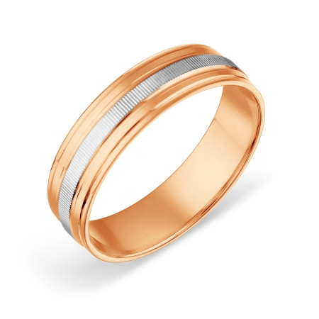 Обручальное кольцо из комбинированного золота без камней