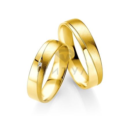 Т-27236 золотые парные обручальные кольца (ширина 5 мм.) (цена за пару)