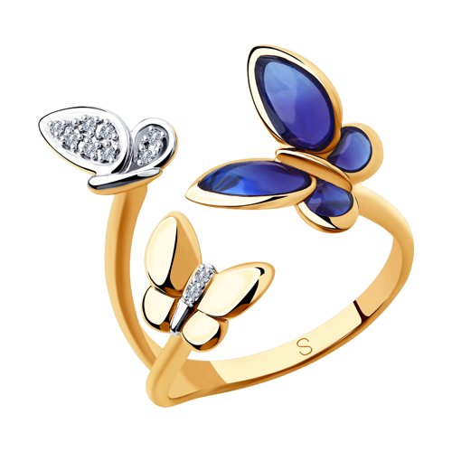 SOKOLOV Золотое кольцо с эмалью и бриллиантами