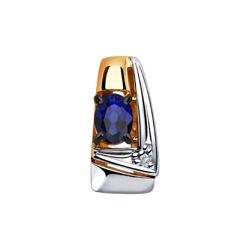 SOKOLOV Подвеска из золота с бриллиантом и синими корундами