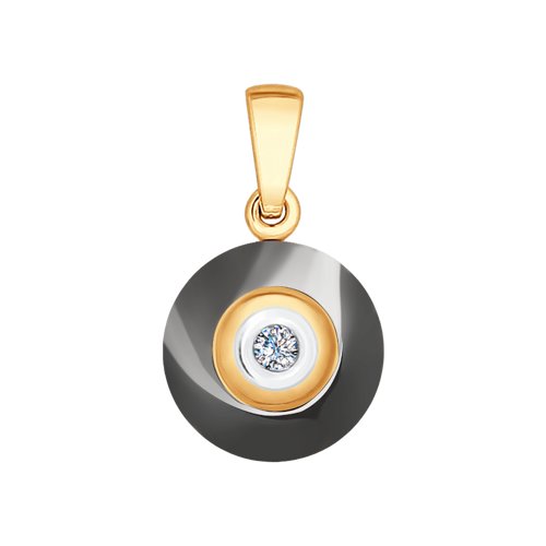 SOKOLOV Подвеска из золота с бриллиантом и керамической вставкой