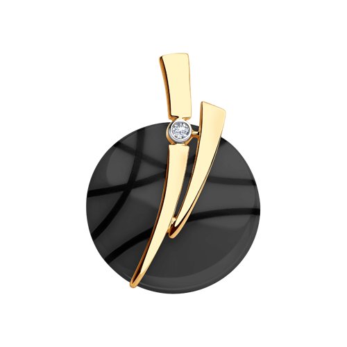 SOKOLOV Подвеска из золота с бриллиантом и чёрным керамической вставкой