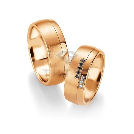Т-28990 золотые парные обручальные кольца (ширина 8 мм.) (цена за пару)