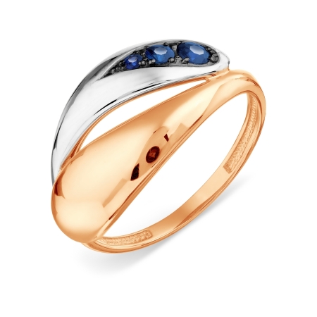 Т131018369 кольцо из комбинированного золота с сапфиром