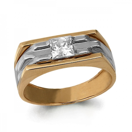 Мужское золотое кольцо с Swarovski Zirconia