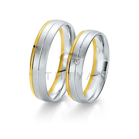 Т-27380 золотые парные обручальные кольца (ширина 5 мм.) (цена за пару)