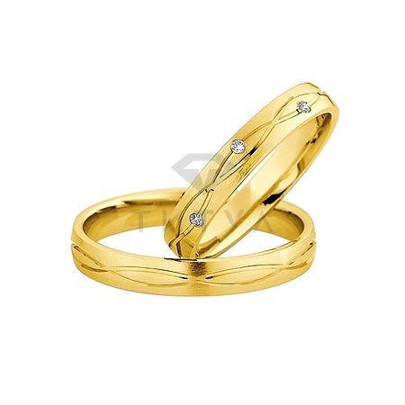 Т-26812 золотые парные обручальные кольца (ширина 3 мм.) (цена за пару)