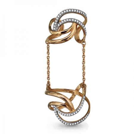 Ювелирная компания «ТИТУЛ» Золотое кольцо на две фаланги с фианитом