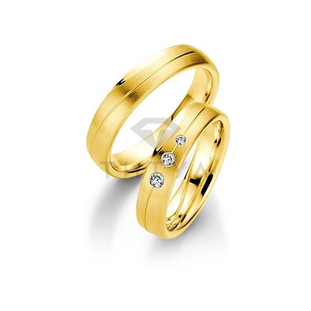 Т-28229 золотые парные обручальные кольца (ширина 5 мм.) (цена за пару)