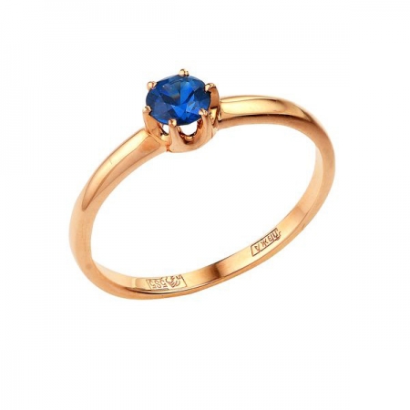 Т-12835 золотое кольцо с сапфиром