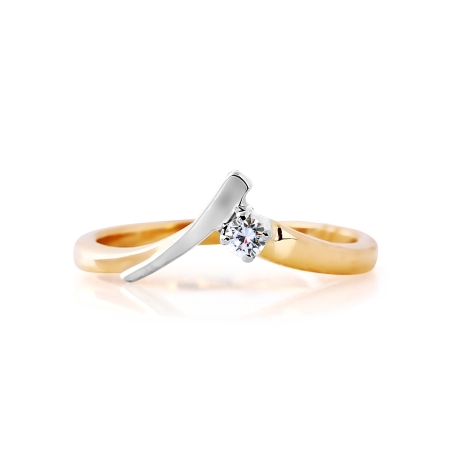 Т13101424 золотое кольцо с бриллиантом