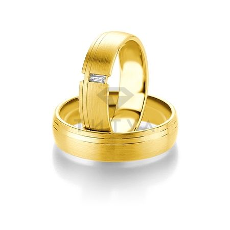 Т-28381 золотые парные обручальные кольца (ширина 6 мм.) (цена за пару)