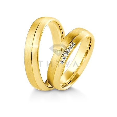 Т-28273 золотые парные обручальные кольца (ширина 5 мм.) (цена за пару)