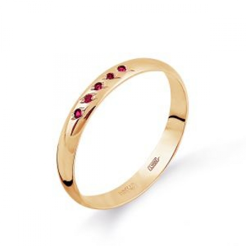 Ювелирный завод Топаз Обручальное золотое кольцо с рубином