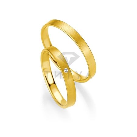 Т-26855 золотые парные обручальные кольца (ширина 3 мм.) (цена за пару)