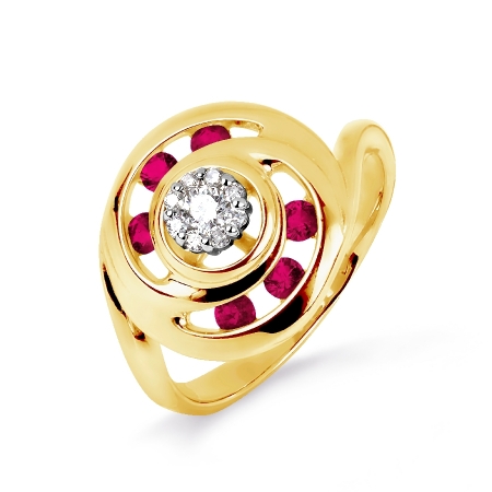 Т931015338 кольцо с рубинами и бриллиантами