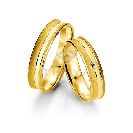 Т-27426 золотые парные обручальные кольца (ширина 5 мм.) (цена за пару)