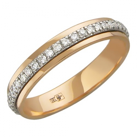 Россия Обручальное кольцо из комбинированного золота c бриллиантом