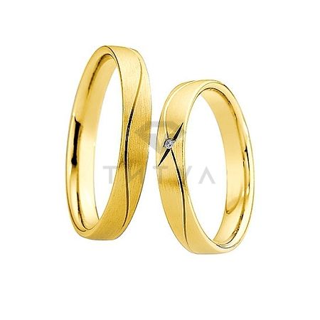 Т-26793 золотые парные обручальные кольца (ширина 3 мм.) (цена за пару)