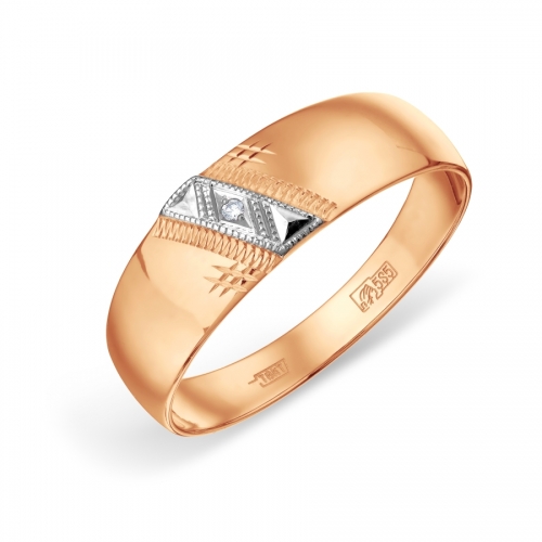 Ювелирный завод Топаз Золотое кольцо обручальное с бриллиантом