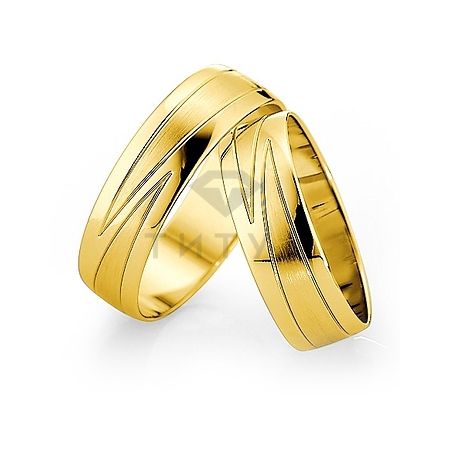 Т-26785 золотые парные обручальные кольца (ширина 6 мм.) (цена за пару)