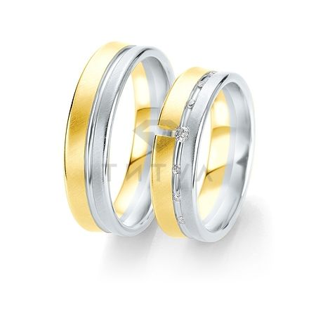 Т-28614 золотые парные обручальные кольца (ширина 6 мм.) (цена за пару)