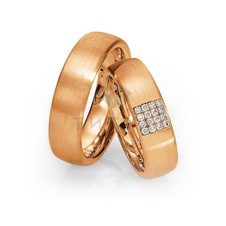 Т-28960 золотые парные обручальные кольца (ширина 6 мм.) (цена за пару)
