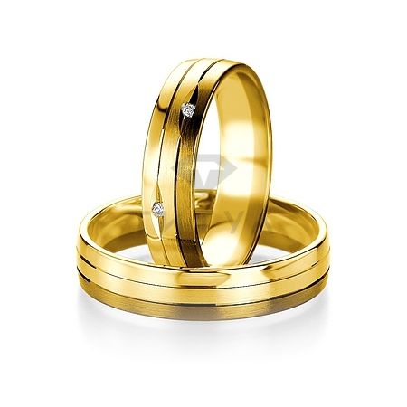 Т-27344 золотые парные обручальные кольца (ширина 5 мм.) (цена за пару)