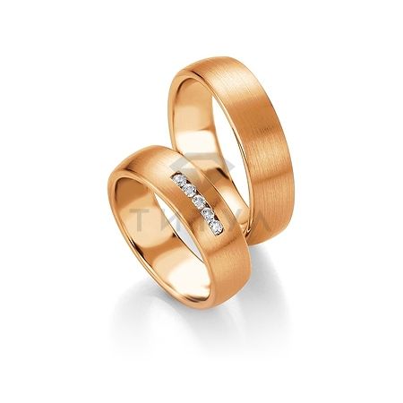 Т-28754 золотые парные обручальные кольца (ширина 6 мм.) (цена за пару)
