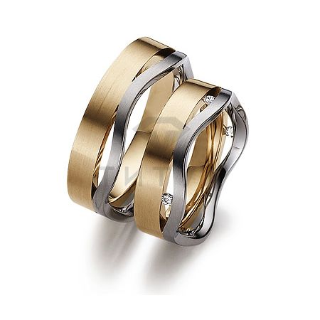Т-28723 золотые парные обручальные кольца (ширина 6 мм.) (цена за пару)