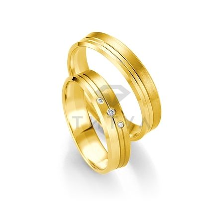 Т-27230 золотые парные обручальные кольца (ширина 5 мм.) (цена за пару)