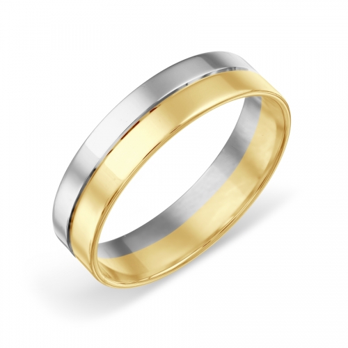 Кольцо обручальное из разных цветов золота
