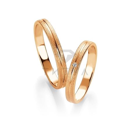 Т-26789 золотые парные обручальные кольца (ширина 3 мм.) (цена за пару)